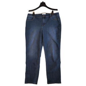 Chico's Jeans Women's Size 14 High Rise Dark Wash Stretch Embellished pockets